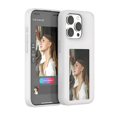 E-Ink phone case by My Store with a sleek black design and customizable e-ink display on the back.