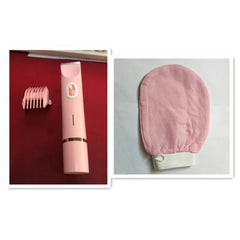 Women’s dual head hair remover and shaver by My Store, showing the device with dual shaving heads and ergonomic handle.
