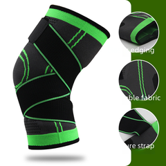 Men's compression knee brace by My Store, designed for sports and fitness, showing a black knee support with adjustable straps.
