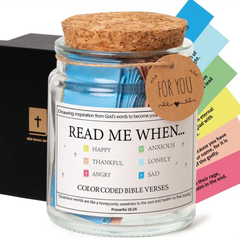 Bible verses in a jar from My Store, with colorful cards and decorative packaging displayed in the image.