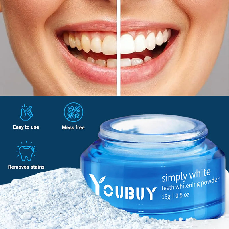 My Store YouBuy Teeth Whitening Brightening Powder in a jar, showing the white powder inside on a clean background.
