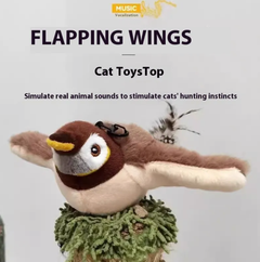 Soft plush bird pet toy from My Store, featuring colorful feathers and a squeaker for interactive pet play.