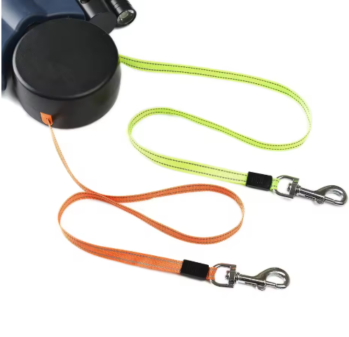 Auto double dog leash from My Store, adjustable nylon leash with two handles for walking two dogs simultaneously.