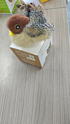 Soft plush bird pet toy with colorful feathers, designed for cats and small animals, by My Store.