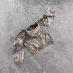 Urban camo retro hoodie by My Store, showing a stylish camouflage print and classic hoodie design in front view.
