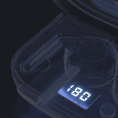 Ultrasonic contact lens cleaner from My Store showing a compact device with cleaning solution and lens holder.