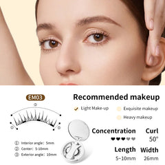 Magnetic false eyelashes set with applicator from My Store, featuring black, natural-looking lashes for easy application and enhanced eye beauty.