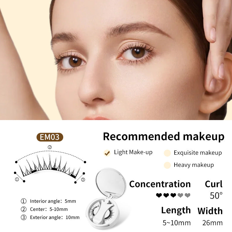 Magnetic false eyelashes set with applicator from My Store, featuring black, natural-looking lashes for easy application and enhanced eye beauty.