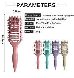 My Store curl hair hollow comb shown with wide teeth and ergonomic handle, ideal for styling and detangling curly hair.