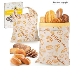 Cotton linen bread bag by My Store with a natural beige finish, featuring a drawstring closure and breathable fabric for fresh bread storage.