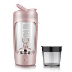 Electric portable whey protein shaker bottle by My Store with a sleek design, featuring a secure lid and mixing mechanism for smoothies.