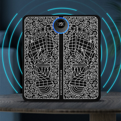Rechargeable foot massage pad from My Store showing a close-up of the textured surface and control buttons for relaxing foot therapy.