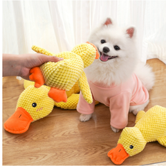 Soft yellow Calming Duck Toy by My Store with plush fabric, designed for comfort and soothing play for children.