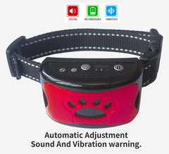 Ultrasonic anti-bark dog training collar by My Store showing a sleek black collar with ultrasonic emitter and adjustable strap.