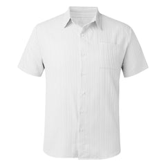 New Mens Textured Solid-color Shirt