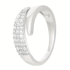 Elegant adjustable sparkle ring with shimmering stones, showcasing a stylish silver band and intricate design.