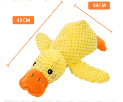 Soft yellow Calming Duck Toy by My Store with plush fabric and cute design, perfect for soothing and comforting children.