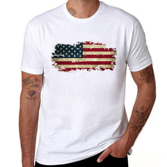 National Flag men's short sleeve T-shirt featuring patriotic flag design, comfortable fit, and casual style.