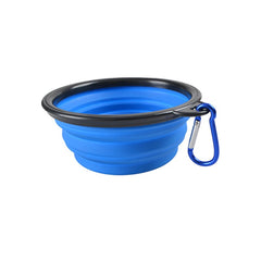 Collapsible silicone dog bowl for pets by SiftFinds, shown folded and expanded, portable and lightweight for travel and outdoor use.