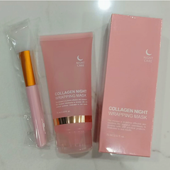 Hydrating collagen peel-off mask from My Store showing a clear gel with collagen fibers ready for application.