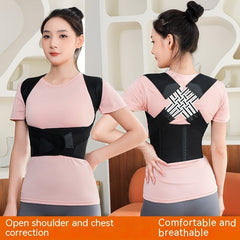 Unisex posture corrector back brace with adjustable straps and supportive design, ideal for improving posture and back alignment.