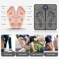 Rechargeable foot massage pad from My Store showing a close-up of the textured massage surface and control buttons.