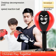 My Store Punch Pal Desktop Speed Ball, compact black and red speed ball with elastic cord for hand coordination training.