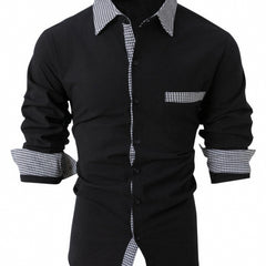 Men's casual long-sleeve shirt from My Store, shown in a relaxed fit with a button-down collar and soft fabric.