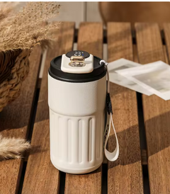 My Store smart digital thermal coffee mug with stainless steel body, portable insulated water bottle, 450ml capacity, vacuum flask