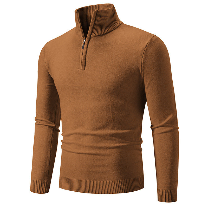 Plus size men's fleece zip mock neck sweater in 2023, featuring a cozy fleece material and a stylish mock neck design.