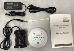 Portable My Store Mini Foot Massager with ion foot bath, showing compact design and massage rollers for relaxing foot therapy.