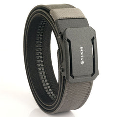 Men's double-layer thickened tactical belt with sturdy buckle, designed for durability and outdoor use.