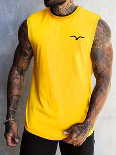 Mens fashionable casual printed sleeveless shirt with vibrant design, perfect for summer and casual outings.