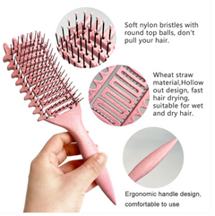 My Store curl hair hollow comb with wide teeth for styling and detangling curly hair, lightweight plastic design.