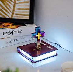 Magnetic levitating starry sky ornament with glowing stars, showcasing a mesmerizing floating display in a modern decorative piece.