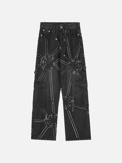 Spider denim pants from My Store featuring a slim fit design and classic five-pocket style displayed on a model.