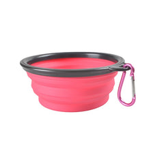 Collapsible silicone dog bowl for pets by SiftFinds, shown in expanded form with a colorful, flexible design for travel and feeding.