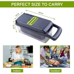 Vegetable chopper kitchen tool by My Store with stainless steel blades and colorful plastic container for easy vegetable prep.