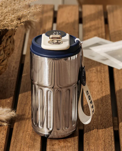 My Store 450ml stainless steel thermal water bottle with insulated design, showing the portable coffee mug with vacuum flask features