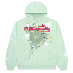 Black hoodie with spider letter print design from My Store, featuring bold spider graphics and letter patterns on the front.