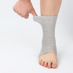Elastic sports ankle support socks by My Store, showing a close-up of black and gray compression socks with reinforced heel and toe.