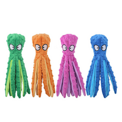 Interactive bite-resistant plush octopus pet toy with multiple tentacles, designed for dogs, made by My Store.
