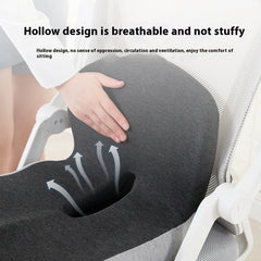 Memory foam backrest from My Store, showing plush, supportive cushioning with adjustable straps for ergonomic comfort.