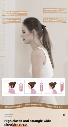 My Store back posture corrector band shown on a person, featuring adjustable straps for improved posture support and comfort.