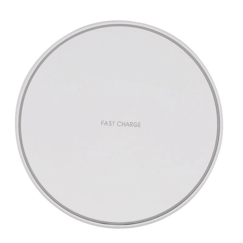 Wireless charger pad for iPhone and Samsung phones, 60W, sleek black design with charging indicator light.