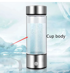 Hydrogen water cup from My Store showing the sleek, transparent design with a lid and water inside for hydrogen infusion.