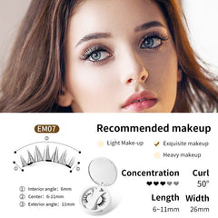 Magnetic false eyelashes set with applicator from My Store, featuring black, wispy lashes and magnetic eyeliner for easy application.