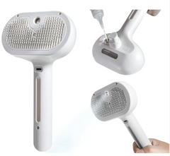 Pet Hair Spray Brush by My Store, showing a handheld brush with a spray function for removing pet hair from furniture and clothing.