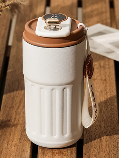 My Store smart digital thermal water bottle, stainless steel portable coffee mug with insulated vacuum flask, 450ml, keeps drinks cold.
