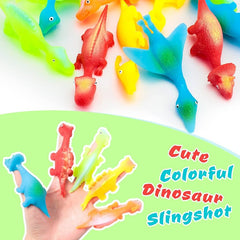 Colorful Dino-Launch Slingshot toy by My Store, featuring a dinosaur design and finger fun launch mechanism for kids.